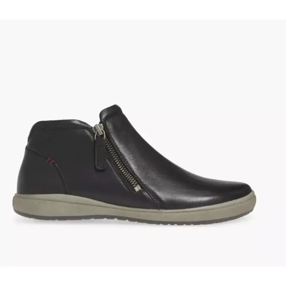 Josef Seibel 07709133100 Black Leather Caren 09 Zip Bootie Size EU 37 US 6.5 Wom